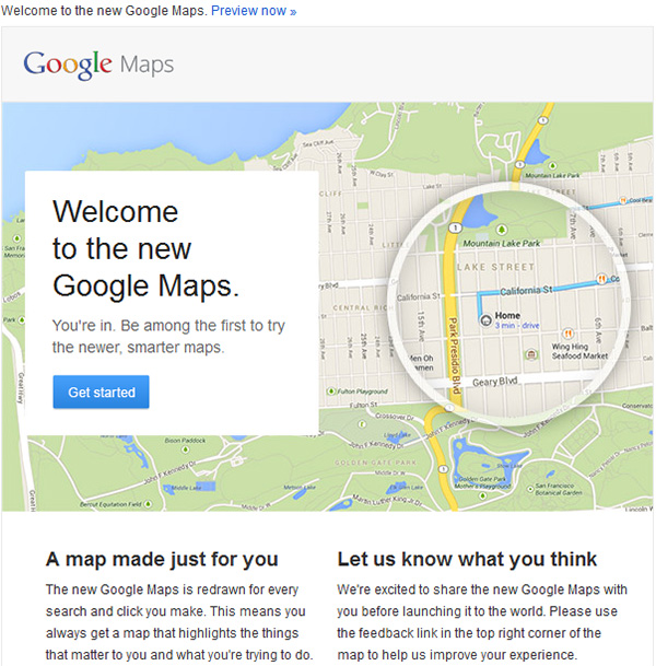 Invitation to Preview the New Google Maps