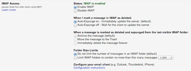 Configure Your Gmail IMAP