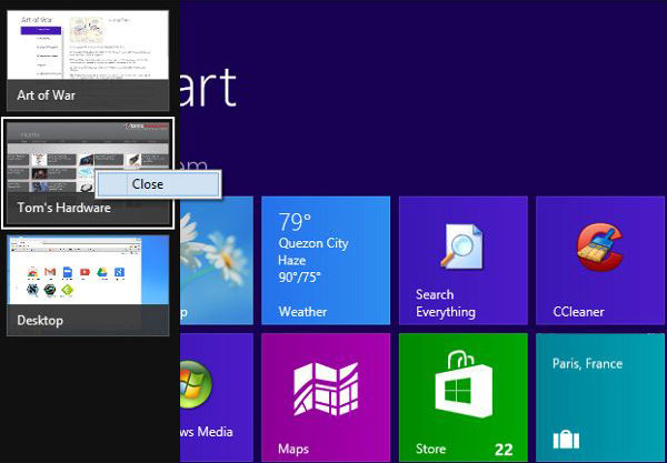 Windows 8 Closing Metro Apps